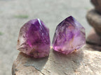 Polished Window Amethyst Crystals x 20 From Akansobe, Madagascar