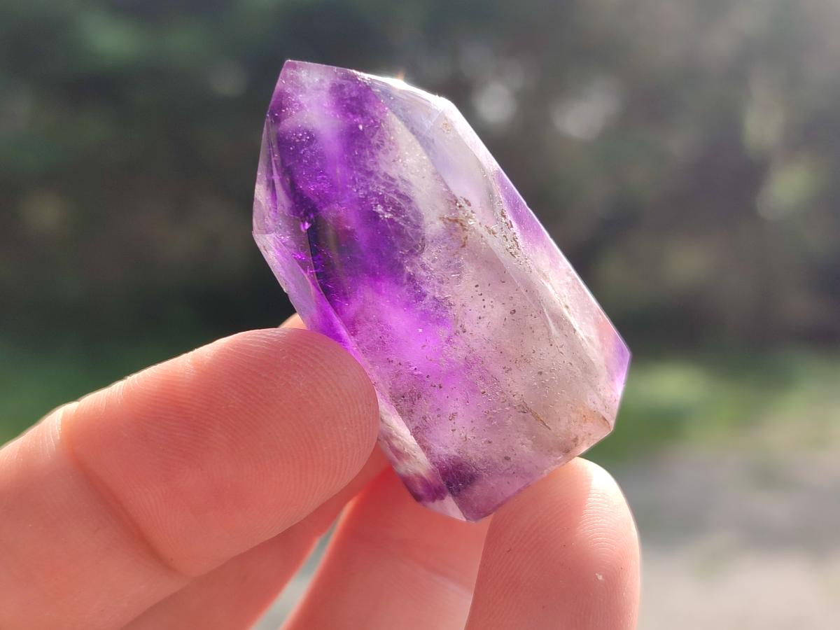 Polished Window Amethyst Crystals x 20 From Akansobe, Madagascar