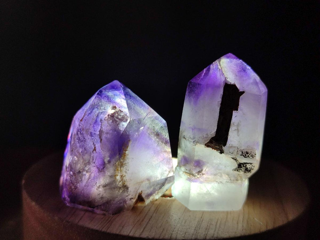 Polished Window Amethyst Crystals x 20 From Akansobe, Madagascar