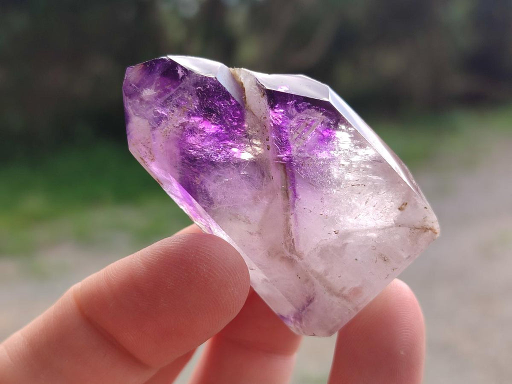 Polished Window Amethyst Crystals x 20 From Akansobe, Madagascar