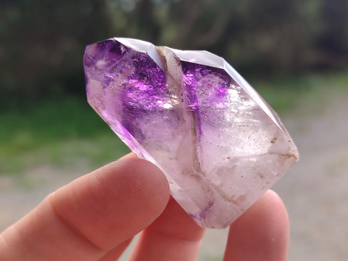 Polished Window Amethyst Crystals x 20 From Akansobe, Madagascar
