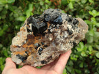 Natural Large Smokey Quartz Cluster with Schorl Black Tourmaline and Hyalite Opal x 1 From Erongo, Namibia