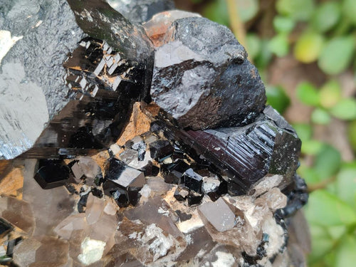 Natural Large Smokey Quartz Cluster with Schorl Black Tourmaline and Hyalite Opal x 1 From Erongo, Namibia