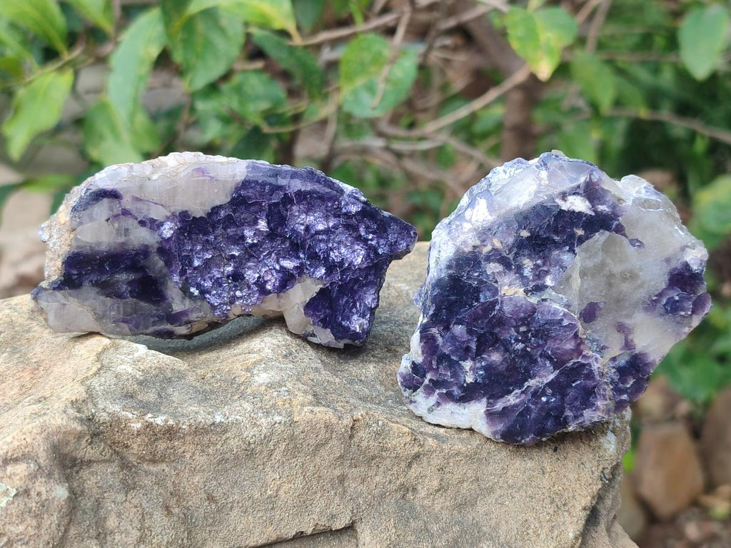 Polished One Side Lithium Silver Leaf Lepidolite Slices x 12 From Zimbabwe