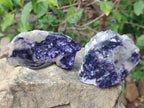 Polished One Side Lithium Silver Leaf Lepidolite Slices x 12 From Zimbabwe