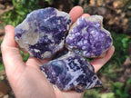 Polished One Side Lithium Silver Leaf Lepidolite Slices x 12 From Zimbabwe