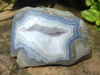 Polished One Side Blue Lace Agate Geodes x 12 From Nsanje, Malawi