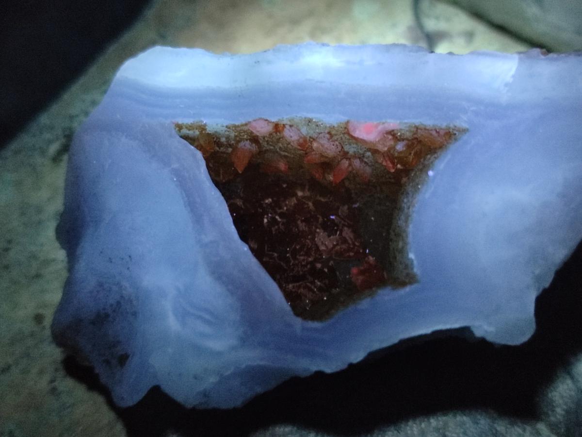 Polished One Side Blue Lace Agate Geodes x 12 From Nsanje, Malawi