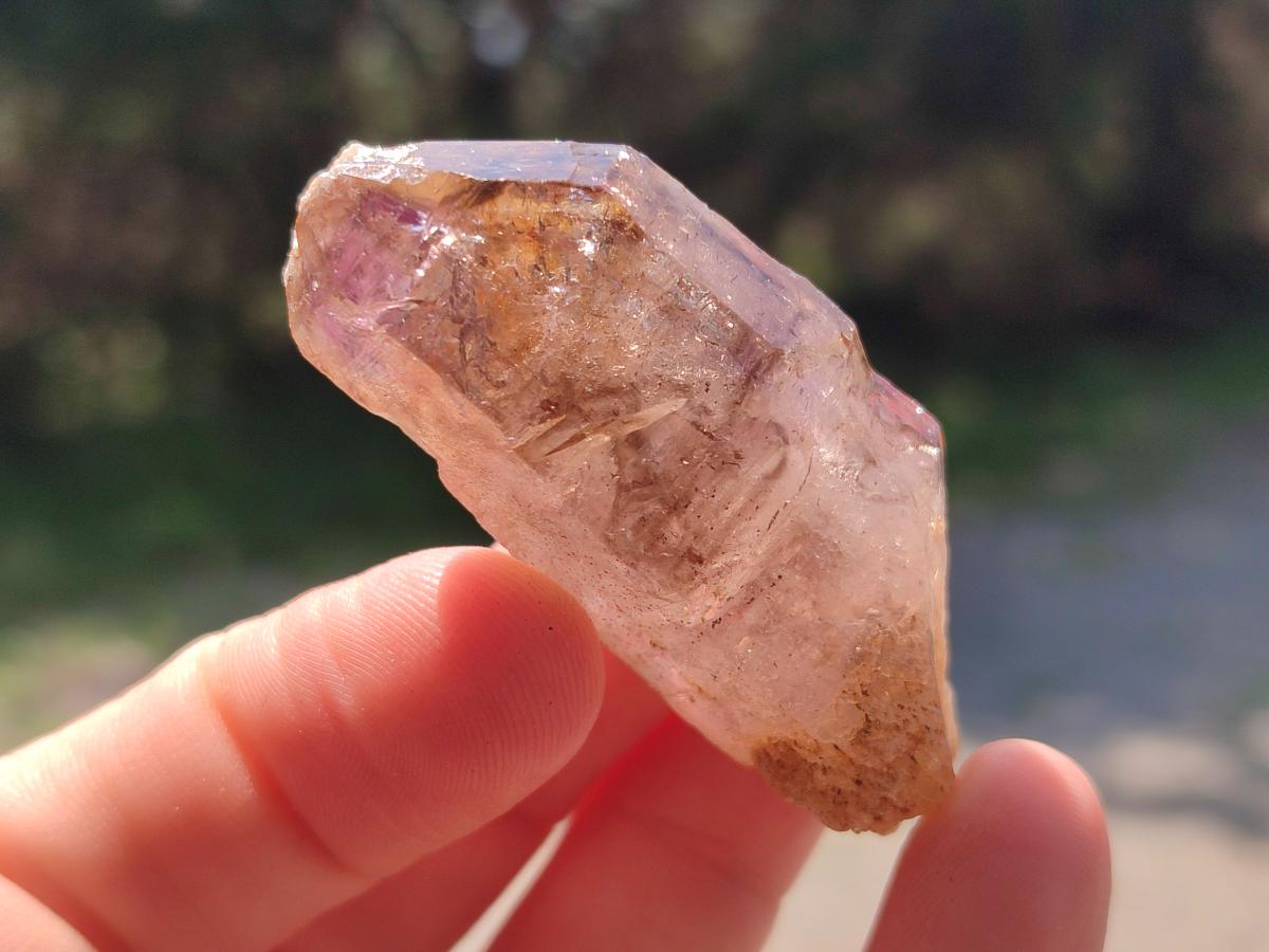 Natural Smokey Window Amethyst Crystals x 24 From Chiredzi, Zimbabwe