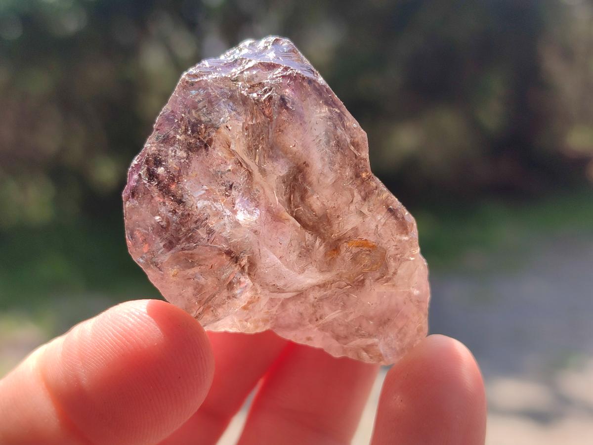 Natural Smokey Window Amethyst Crystals x 24 From Chiredzi, Zimbabwe