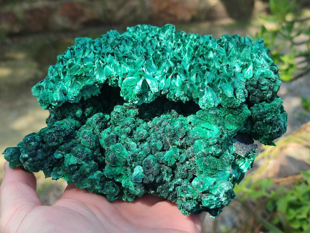 Natural Silky Malachite Specimens x 2 From Kasompe, Congo