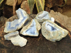 Natural Blue Lace Agate Specimens x 5 From Nsanje, Malawi