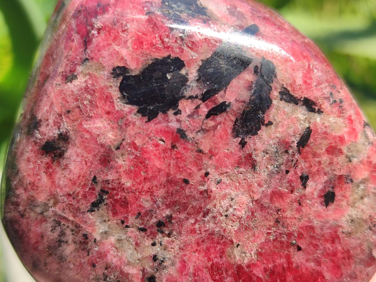 Polished Rhodonite Standing Display Pieces x 2 From Rhusinga, Zimbabwe