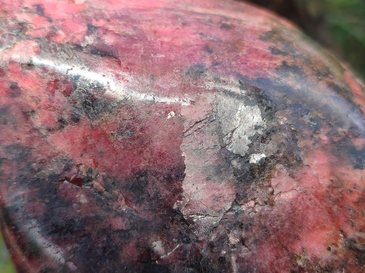 Polished Rhodonite Standing Display Pieces x 2 From Rhusinga, Zimbabwe