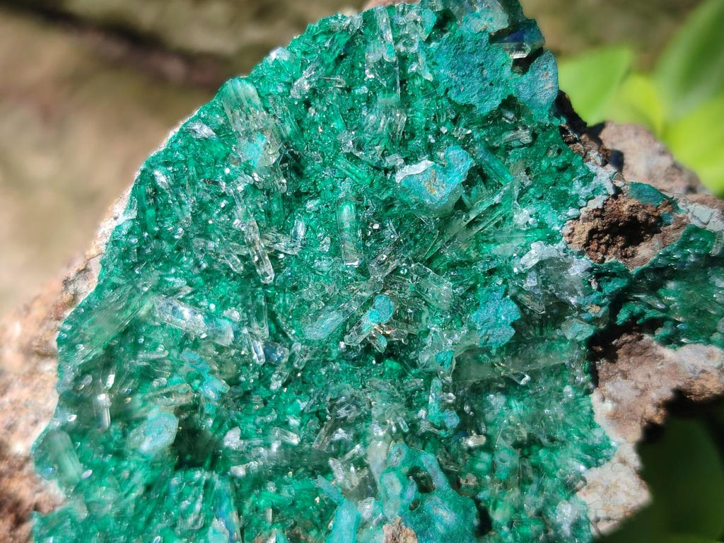 Natural Rare Bladed Barite Specimens with Malachite x 2 From Shangulowé Mine, Congo
