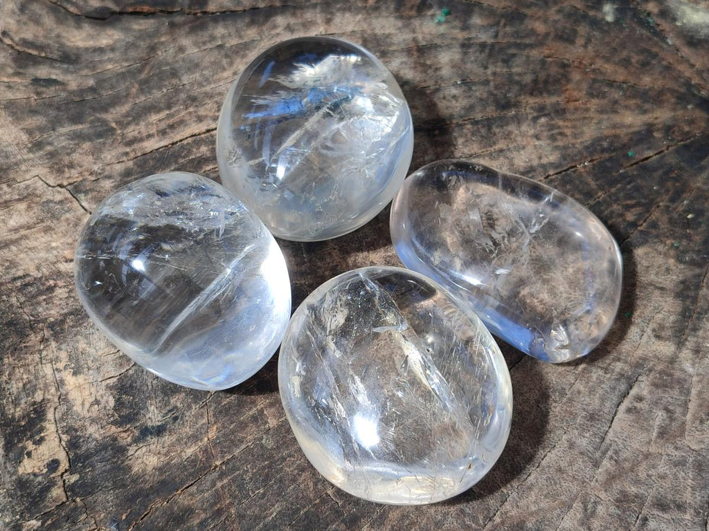 Polished Clear Quartz Galets x 12 From Madagascar