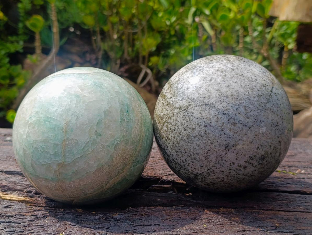 Polished Large Mix of Multi Mineral Spheres x 2 From South Africa