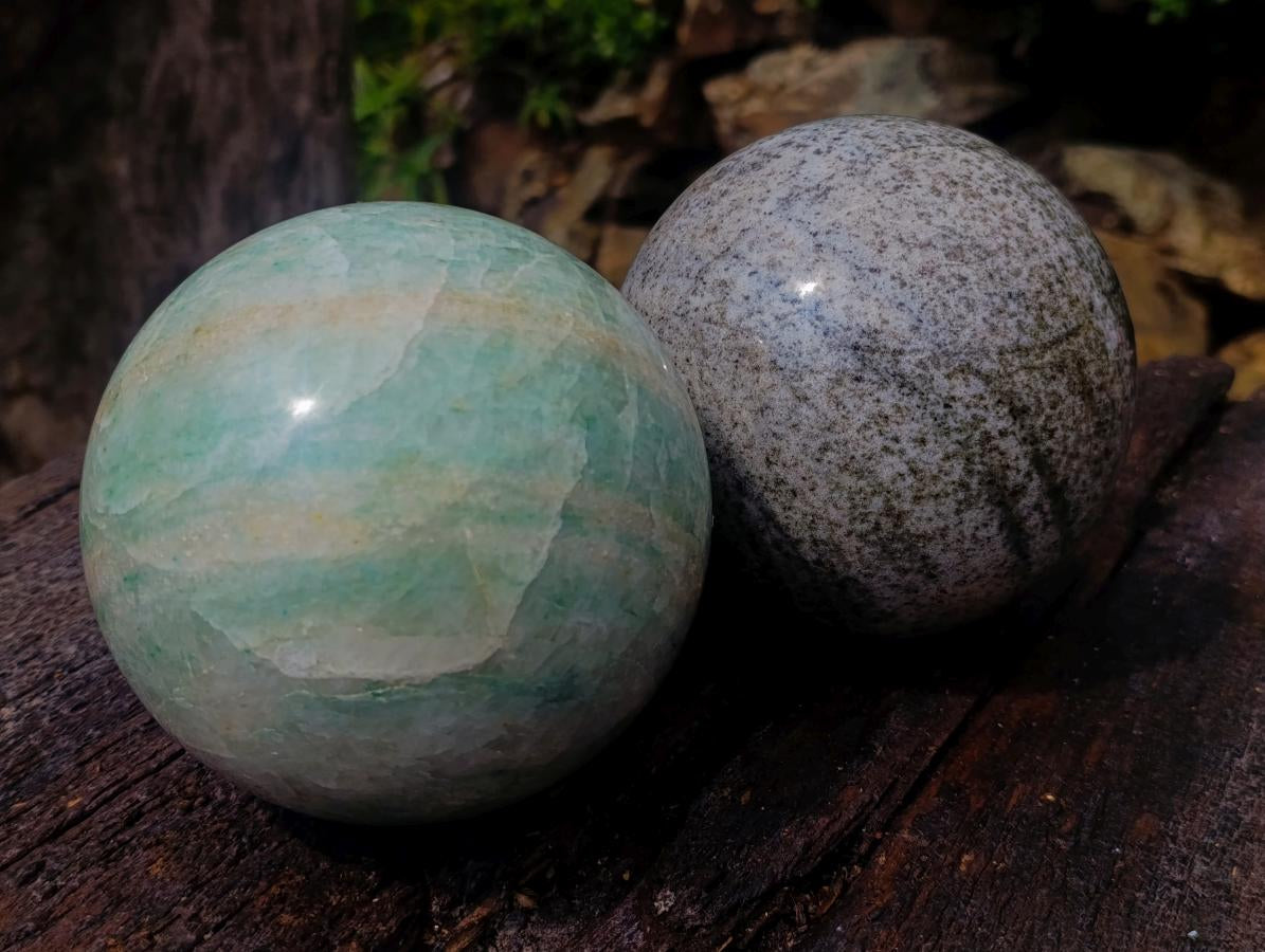 Polished Large Mix of Multi Mineral Spheres x 2 From South Africa