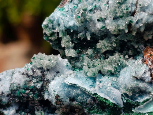 Natural Drusy Coated Chrysocolla Specimens with Malachite Specimen x 12 From Lupoto Mine, Congo