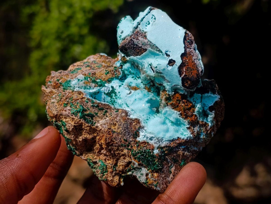 Natural Drusy Coated Chrysocolla Specimens with Malachite Specimen x 12 From Lupoto Mine, Congo