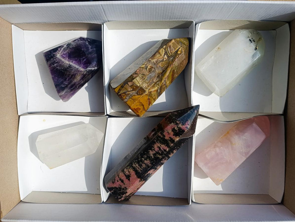 Polished Mix of Multi Mineral Crystals x 6 From Southern Africa