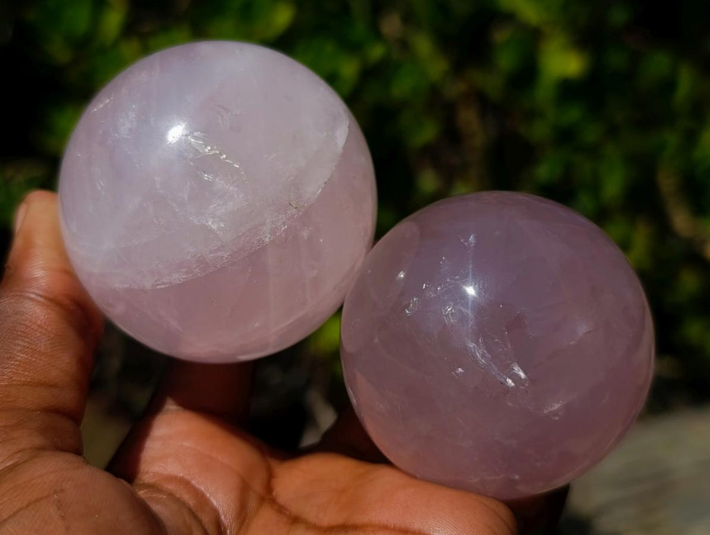 Polished Gemmy Rose Quartz Spheres x 6 From Madagascar