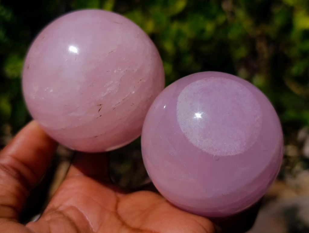 Polished Gemmy Rose Quartz Spheres x 6 From Madagascar