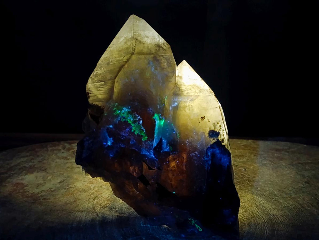 Natural Large Smokey Quartz Crystals with Schorl Black Tourmaline and Hyalite Opal x 2 From Erongo, Namibia