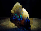 Natural Large Smokey Quartz Crystals with Schorl Black Tourmaline and Hyalite Opal x 2 From Erongo, Namibia