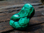 Polished and Natural Flower Banded Malachite Free Forms x 3 From Congo