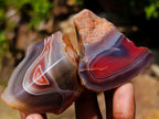 Polished One Side Red Shashe River Agate Nodules x 20 From Shashe River, Zimbabwe