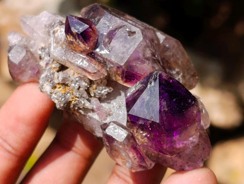 Hand Made Conglomerate Chiredzi Amethyst Crystals x 24 From South Africa
