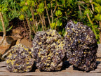 Natural Smokey Fluorite Specimens with Yellow Muscovite Mica x 3 From Erongo, Namibia