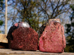 Polished One Side Rhodonite Nodules x 5 From Ambindavato, Madagascar