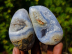 Polished and Natural Blue Lace Agate Free Forms x 12 From Nsanje, Malawi