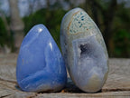 Polished and Natural Blue Lace Agate Free Forms x 12 From Nsanje, Malawi