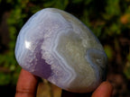 Polished and Natural Blue Lace Agate Free Forms x 12 From Nsanje, Malawi