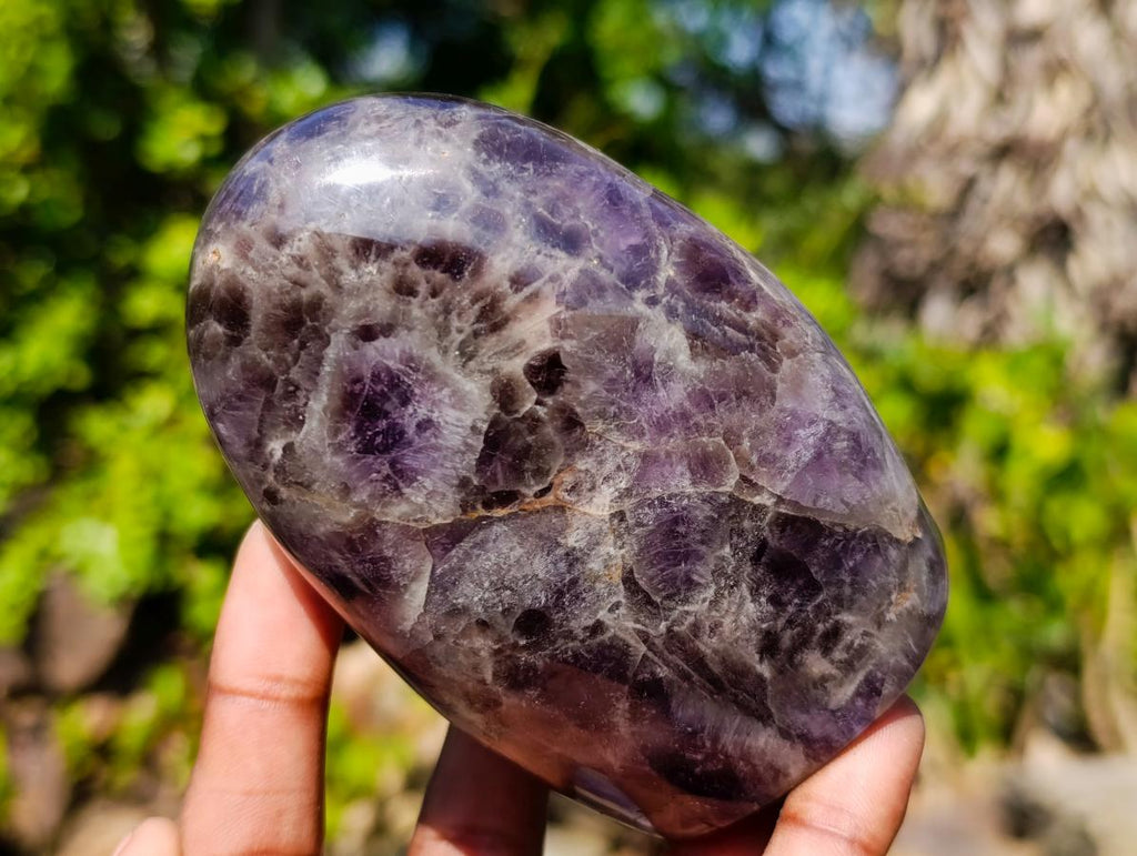 Polished Purple Chevron Amethyst Standing Display Pieces x 4 From Madagascar