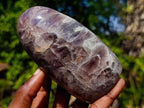 Polished Purple Chevron Amethyst Standing Display Pieces x 4 From Madagascar