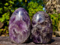 Polished Purple Chevron Amethyst Standing Display Pieces x 4 From Madagascar