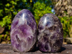 Polished Purple Chevron Amethyst Standing Display Pieces x 4 From Madagascar