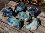 Natural Watermelon Fluorite Cobbed Specimens x 6 From Uis, Namibia