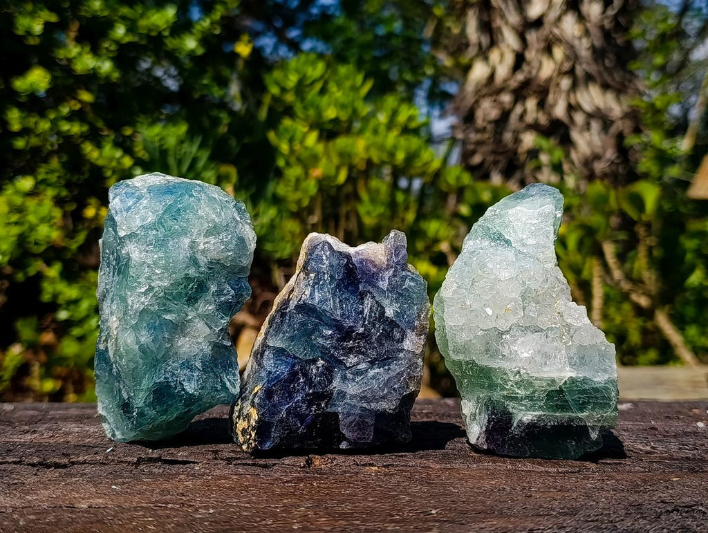 Natural Watermelon Fluorite Cobbed Specimens x 6 From Uis, Namibia