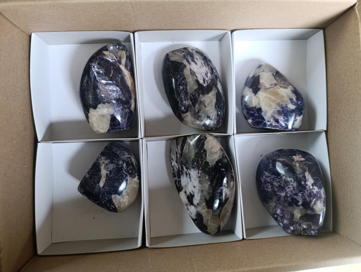 Polished Lepidolite Standing Display Pieces x 6 From Zimbabwe