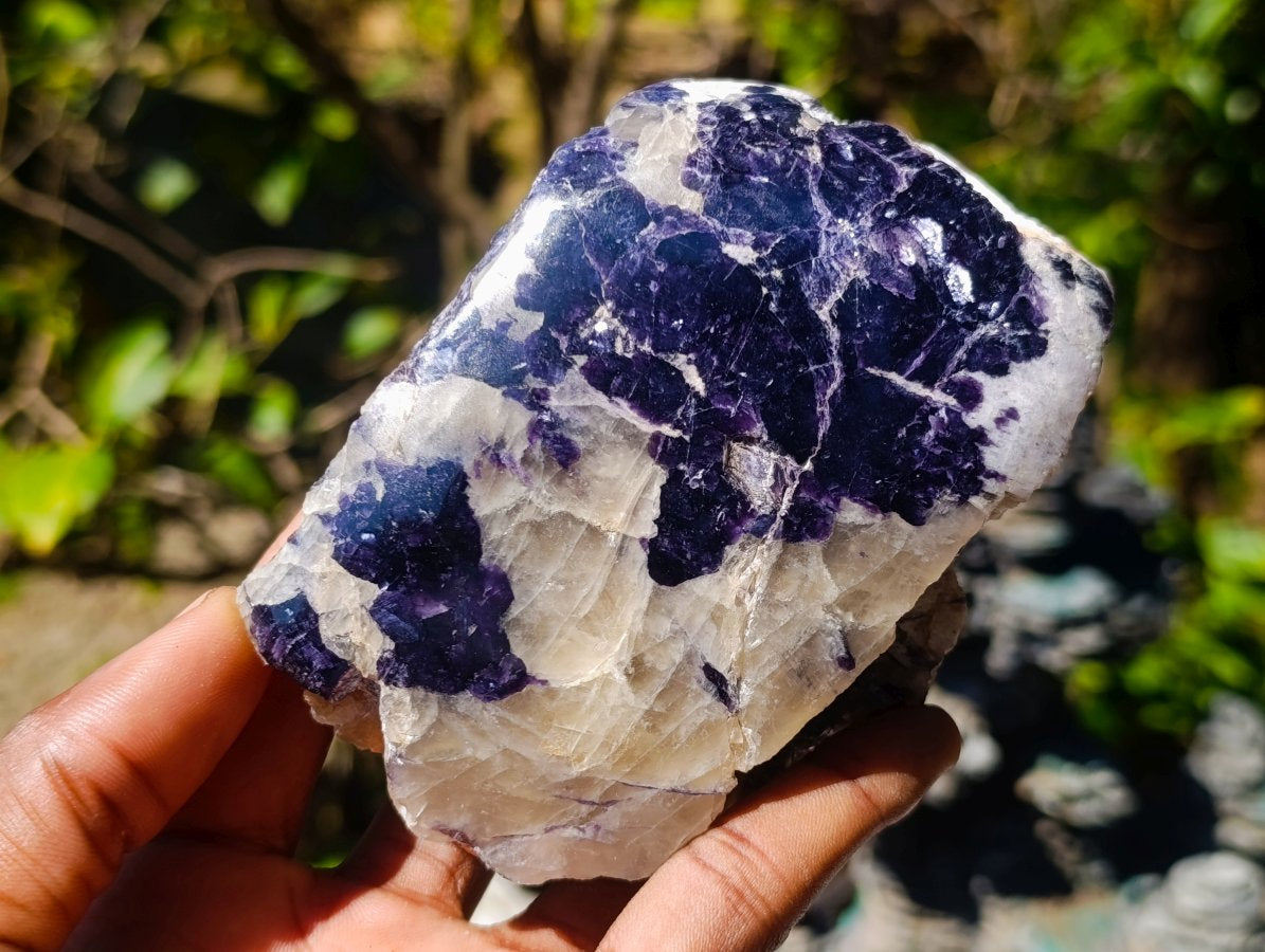 Polished One Side Lithium Silver Leaf Lepidolite Slices x 6 From Zimbabwe