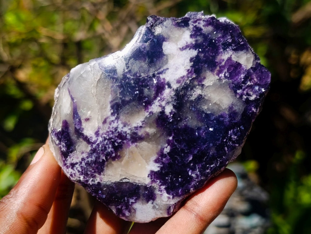 Polished One Side Lithium Silver Leaf Lepidolite Slices x 6 From Zimbabwe