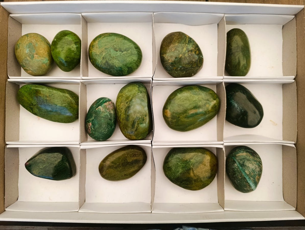 Polished Chrome Verdite Gemstone Free Forms x 14 From Zimbabwe