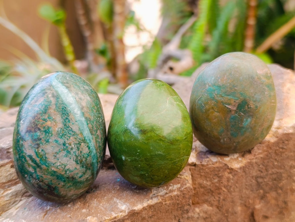 Polished Chrome Verdite Gemstone Free Forms x 14 From Zimbabwe
