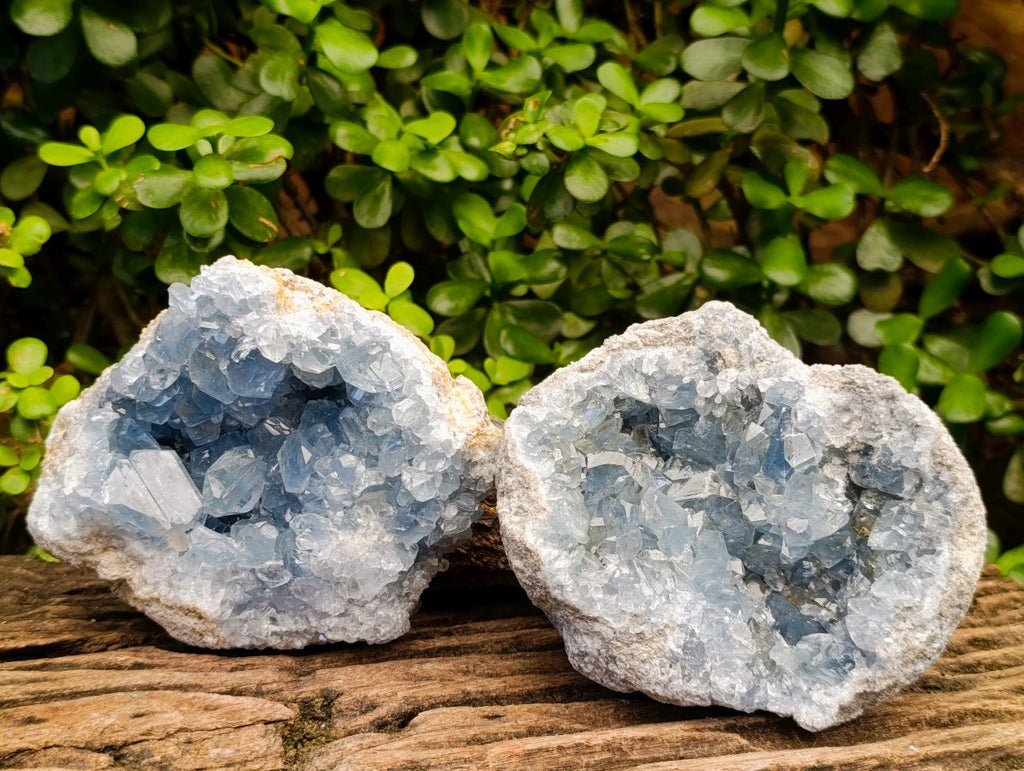 Natural Blue Celestite Specimens x 2 From Sakoany, Madagascar