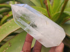 Polished Clear Quartz Standing Display Crystals x 3 From Madagascar